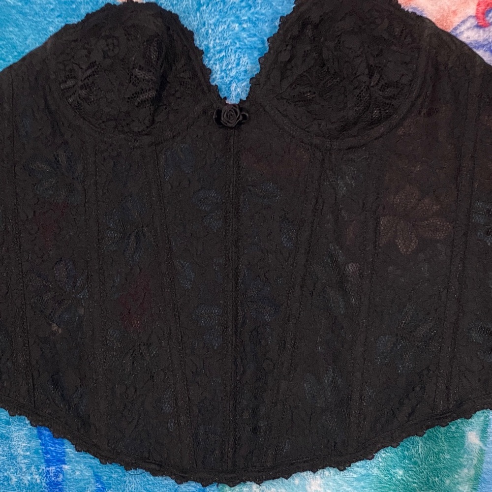 Frederick's of Hollywood Black Lace Bustier